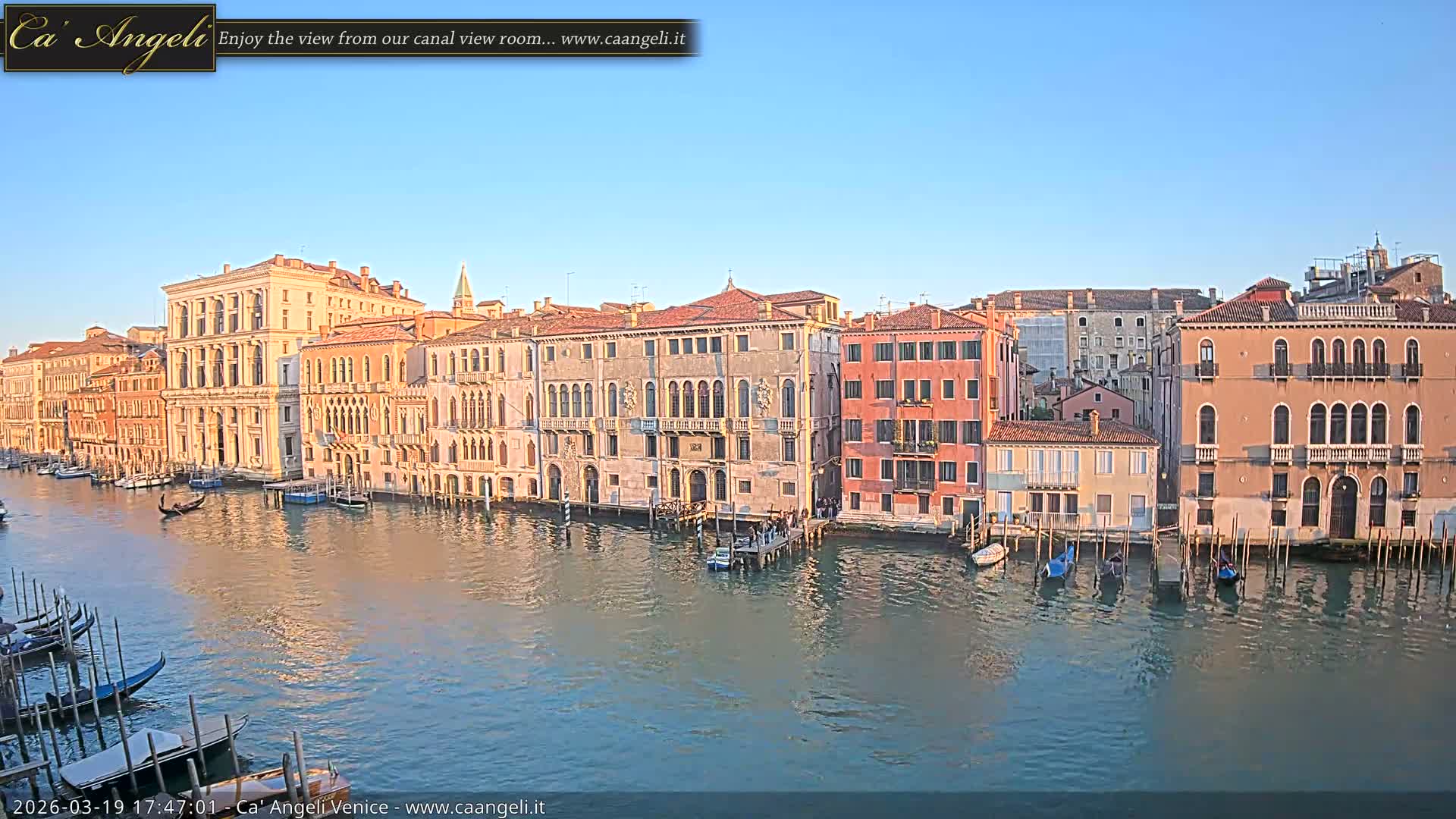 Venice Boats in Grand Canal Live Cam - Venice, Veneto, Italy