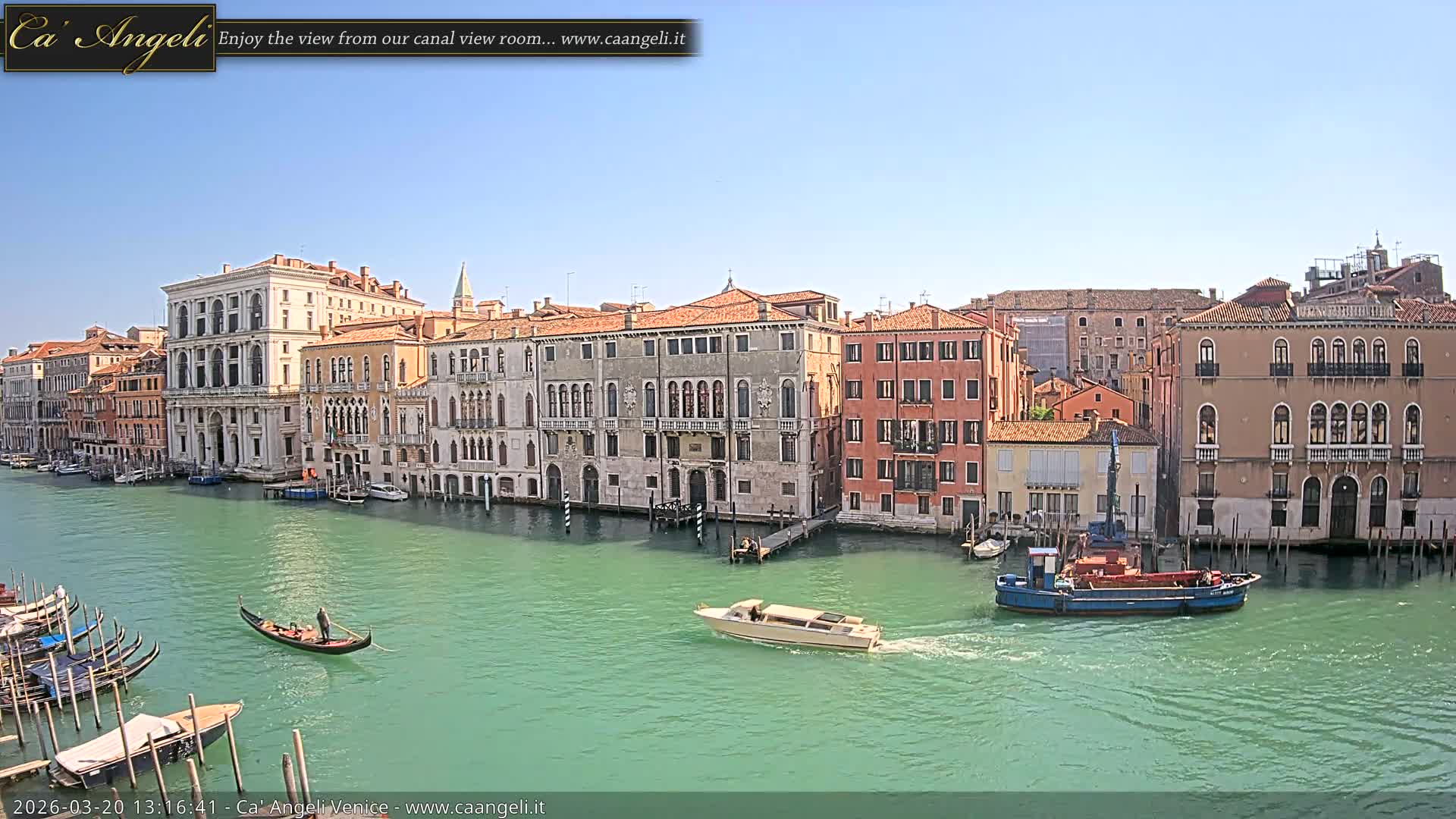 Venice Boats in Grand Canal Live Cam - Venice, Veneto, Italy