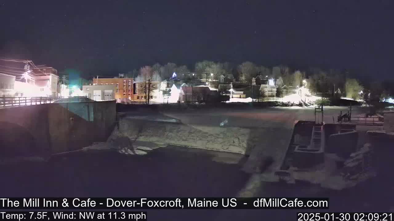 Mayo Mill Dam Live Cam  - Dover-Foxcroft, Maine , USA