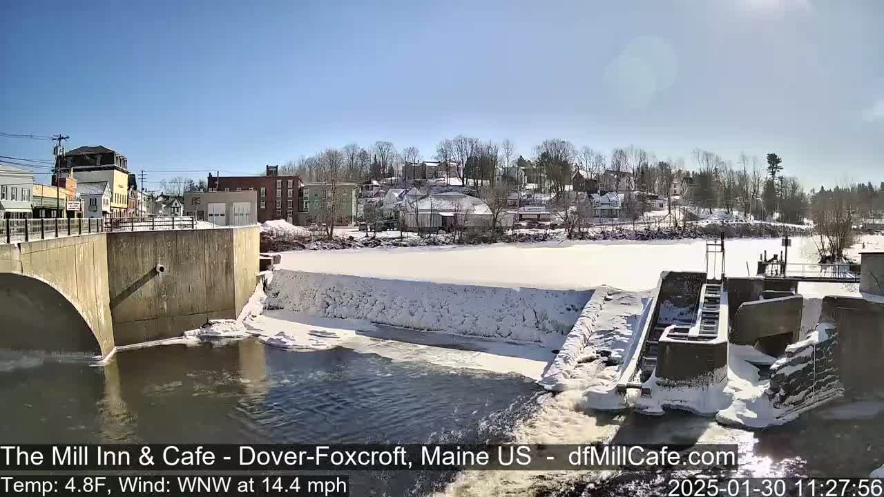 Mayo Mill Dam Live Cam  - Dover-Foxcroft, Maine , USA
