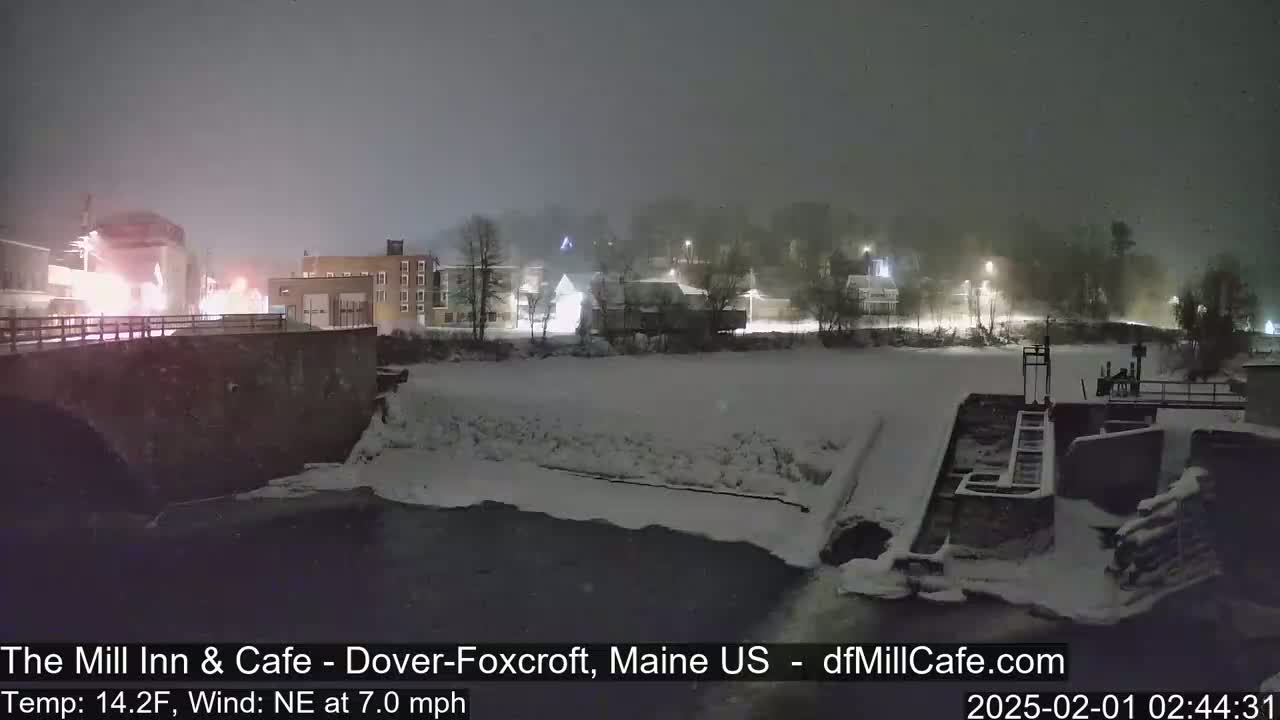 Mayo Mill Dam Live Cam  - Dover-Foxcroft, Maine , USA