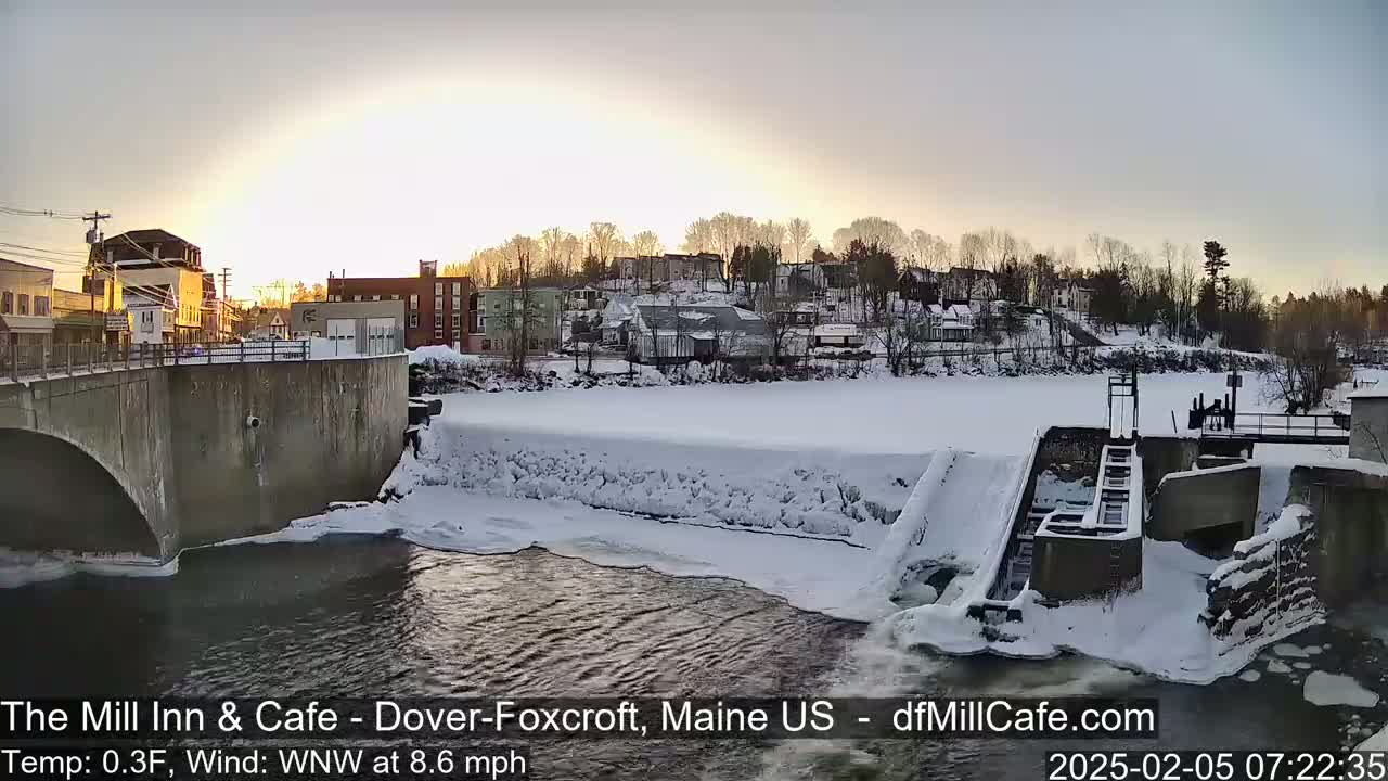 Mayo Mill Dam Live Cam  - Dover-Foxcroft, Maine , USA