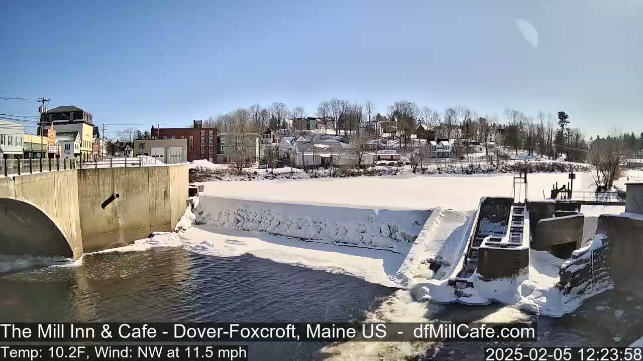 Mayo Mill Dam Live Cam  - Dover-Foxcroft, Maine , USA