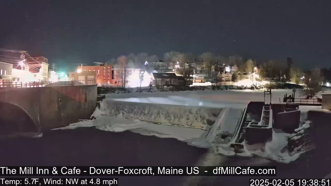 Mayo Mill Dam Live Cam  - Dover-Foxcroft, Maine , USA