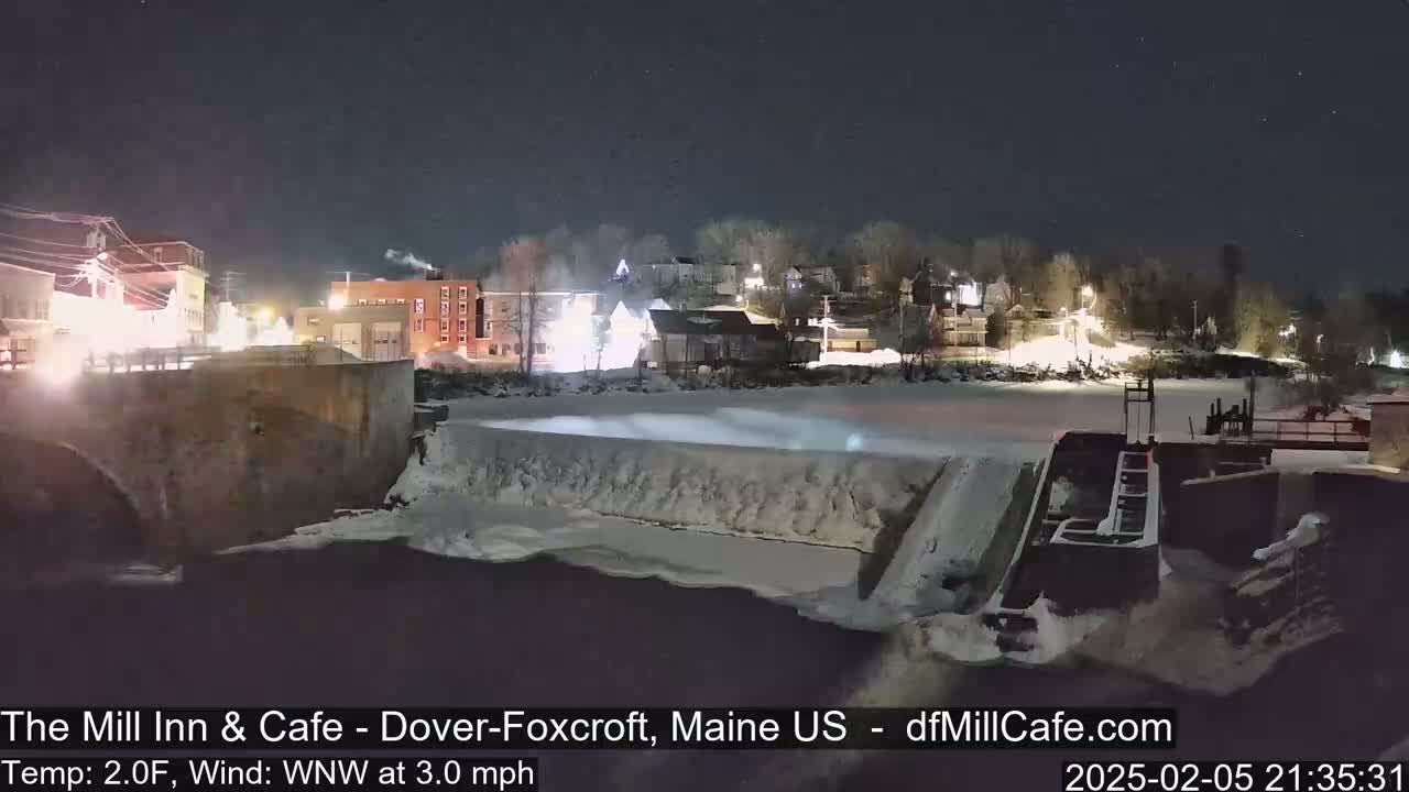 Mayo Mill Dam Live Cam  - Dover-Foxcroft, Maine , USA