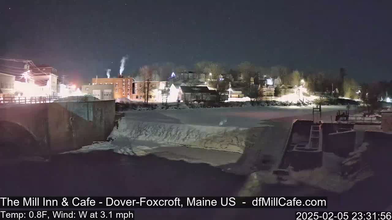 Mayo Mill Dam Live Cam  - Dover-Foxcroft, Maine , USA