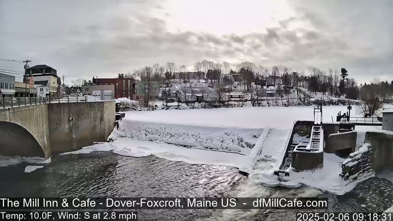 Mayo Mill Dam Live Cam  - Dover-Foxcroft, Maine , USA