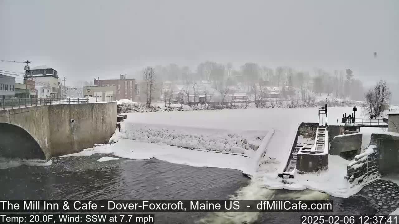 Mayo Mill Dam Live Cam  - Dover-Foxcroft, Maine , USA