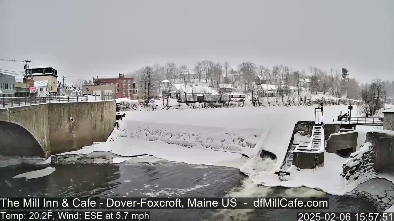 Mayo Mill Dam Live Cam  - Dover-Foxcroft, Maine , USA