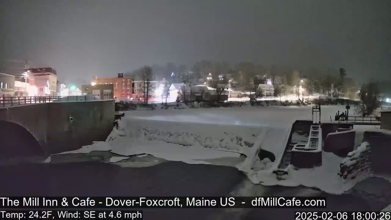 Mayo Mill Dam Live Cam  - Dover-Foxcroft, Maine , USA