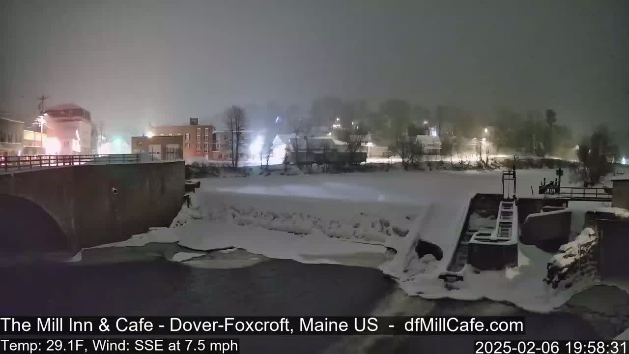 Mayo Mill Dam Live Cam  - Dover-Foxcroft, Maine , USA