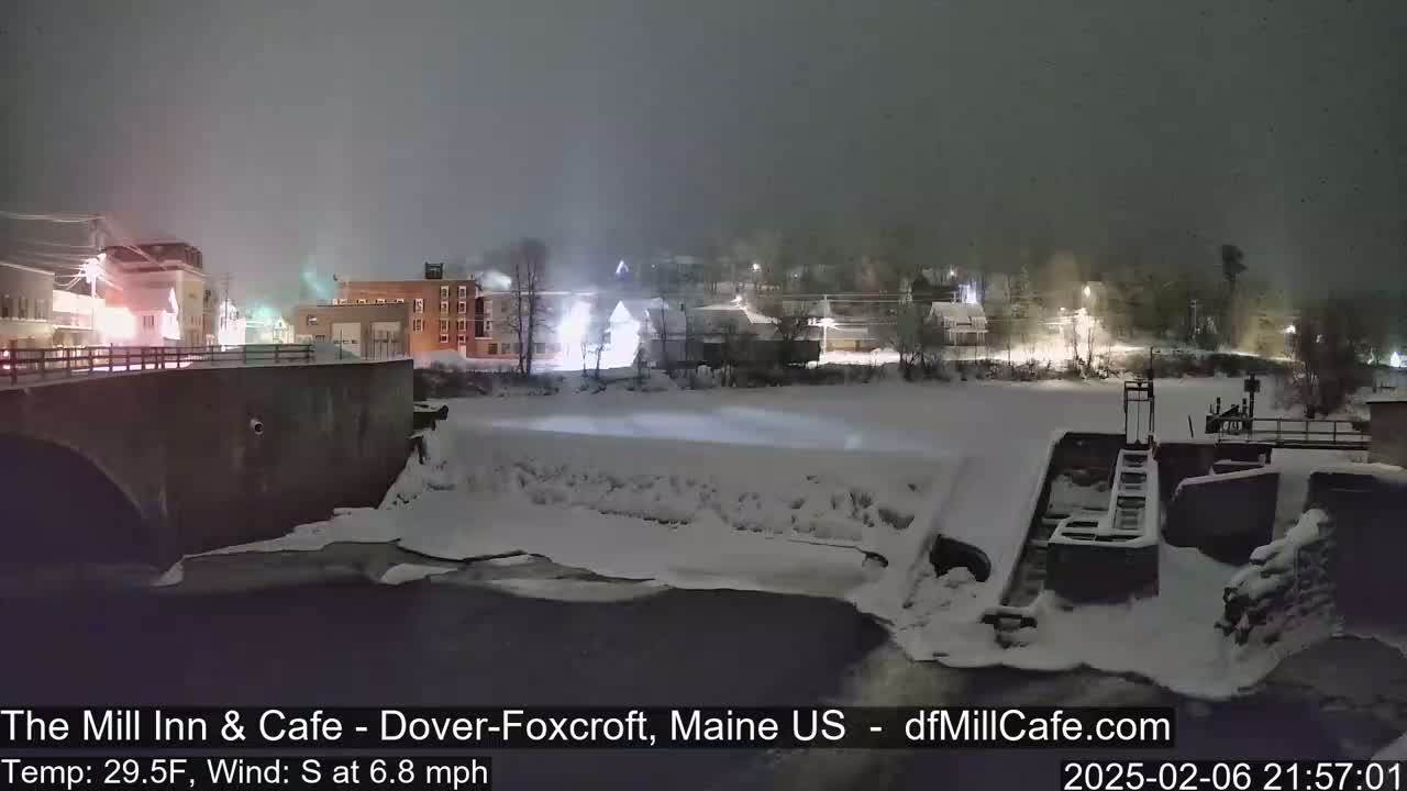 Mayo Mill Dam Live Cam  - Dover-Foxcroft, Maine , USA