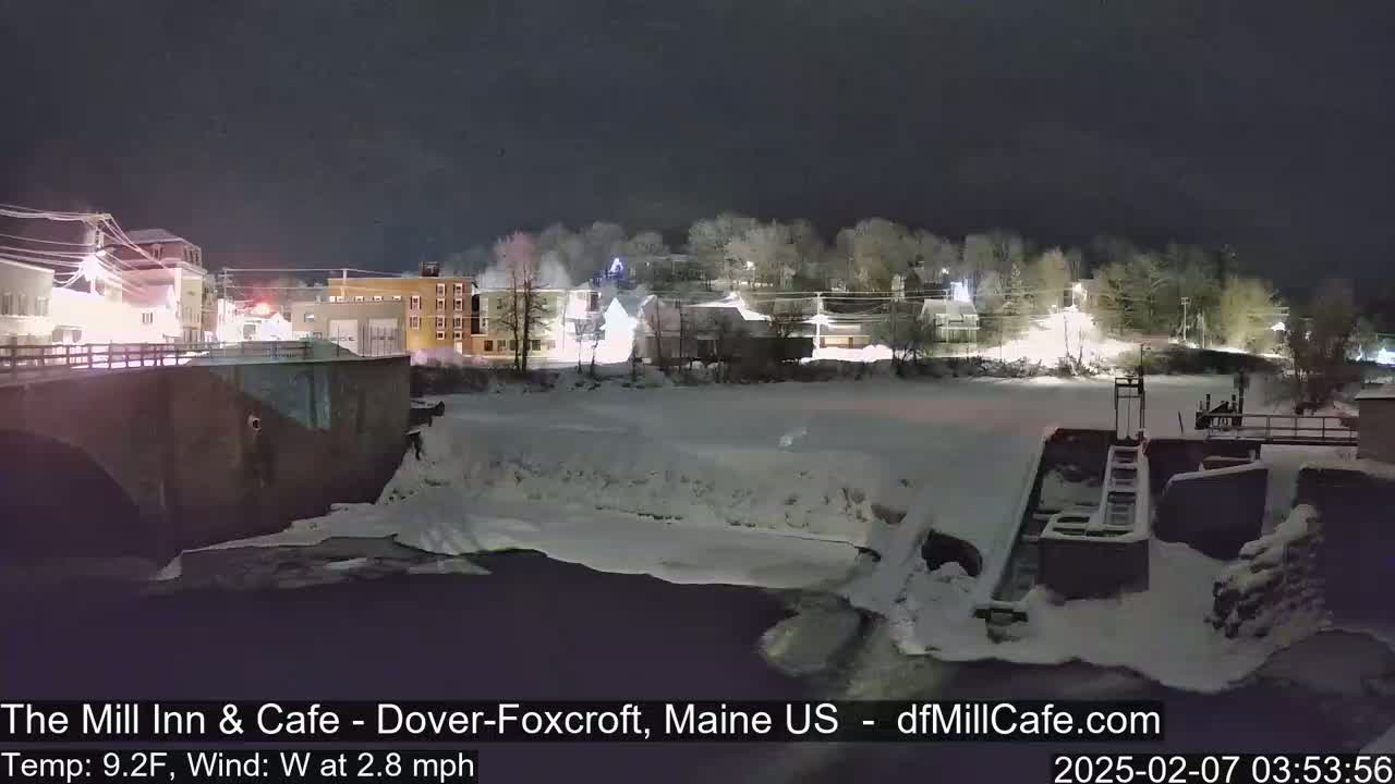 Mayo Mill Dam Live Cam  - Dover-Foxcroft, Maine , USA
