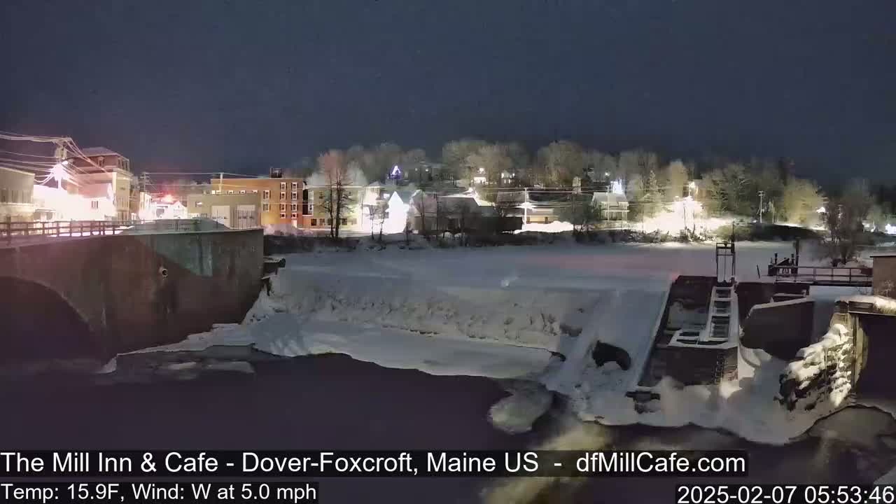 Mayo Mill Dam Live Cam  - Dover-Foxcroft, Maine , USA