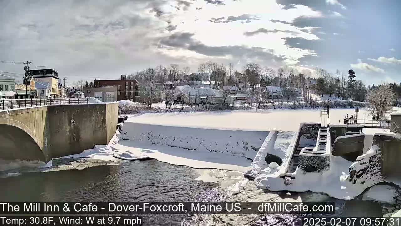 Mayo Mill Dam Live Cam  - Dover-Foxcroft, Maine , USA