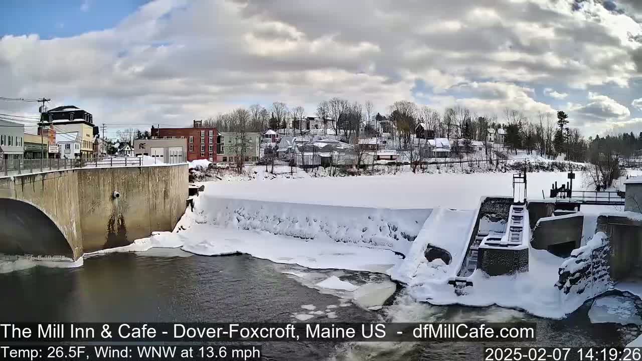Mayo Mill Dam Live Cam  - Dover-Foxcroft, Maine , USA