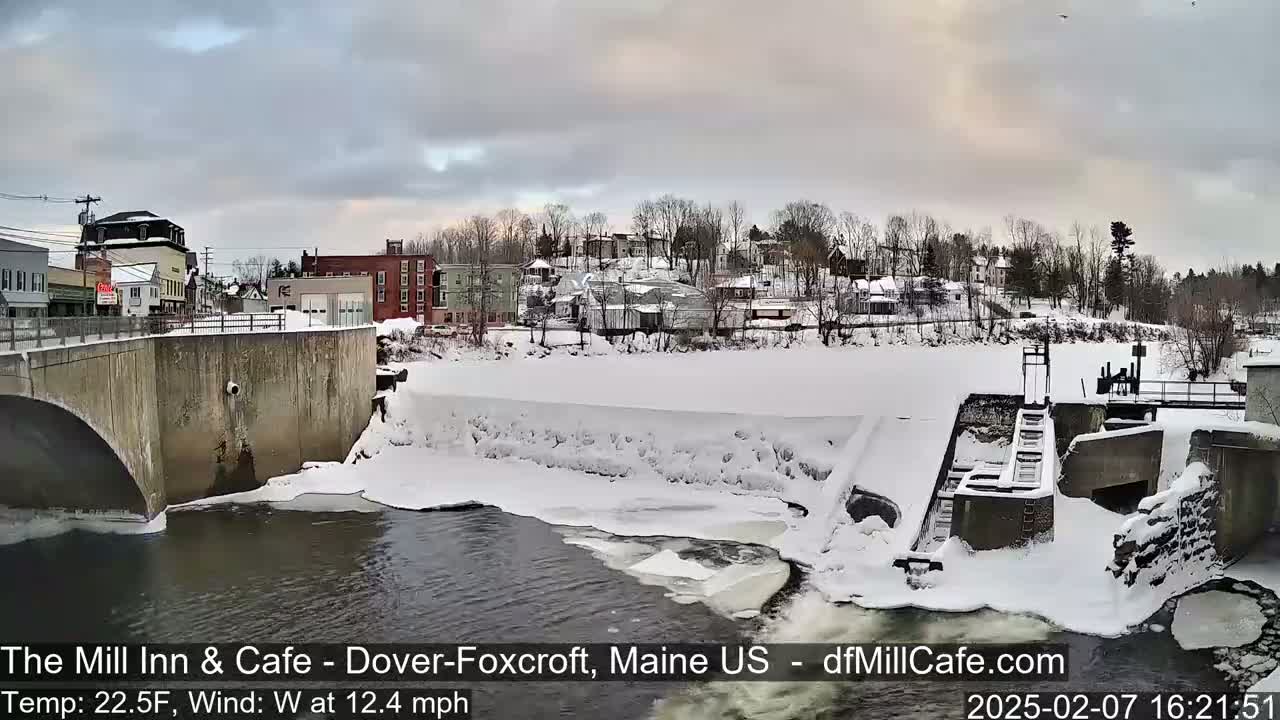 Mayo Mill Dam Live Cam  - Dover-Foxcroft, Maine , USA