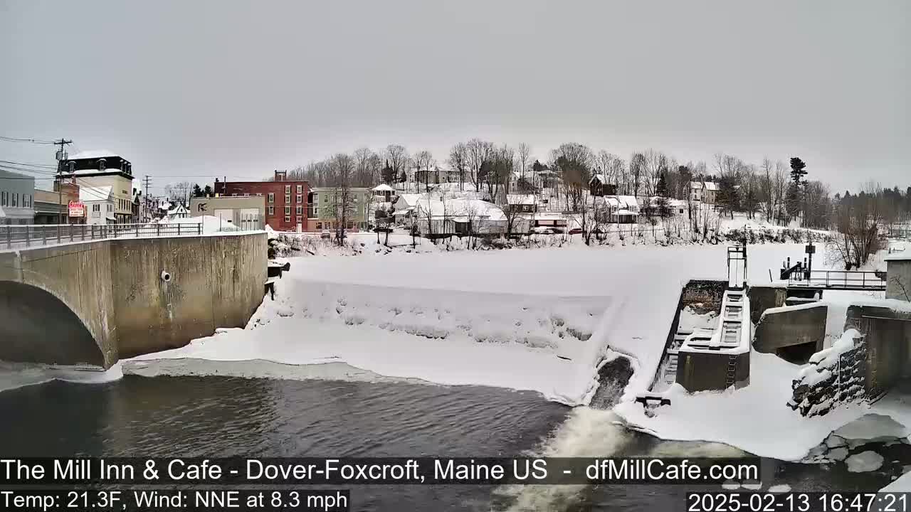 Mayo Mill Dam Live Cam  - Dover-Foxcroft, Maine , USA