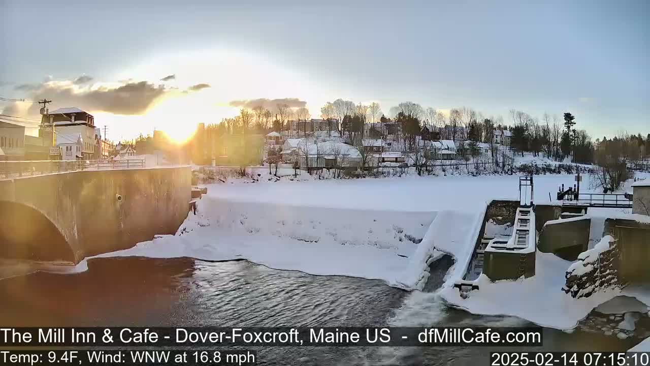 Mayo Mill Dam Live Cam  - Dover-Foxcroft, Maine , USA