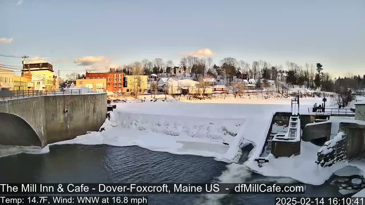 Mayo Mill Dam Live Cam  - Dover-Foxcroft, Maine , USA