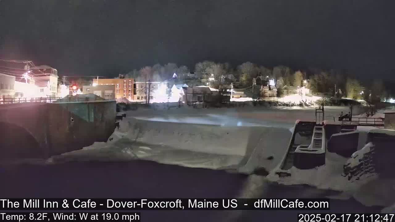 Mayo Mill Dam Live Cam  - Dover-Foxcroft, Maine , USA