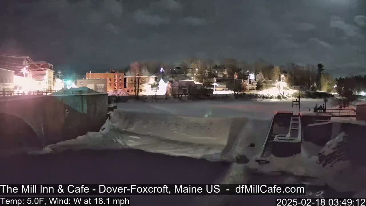 Mayo Mill Dam Live Cam  - Dover-Foxcroft, Maine , USA