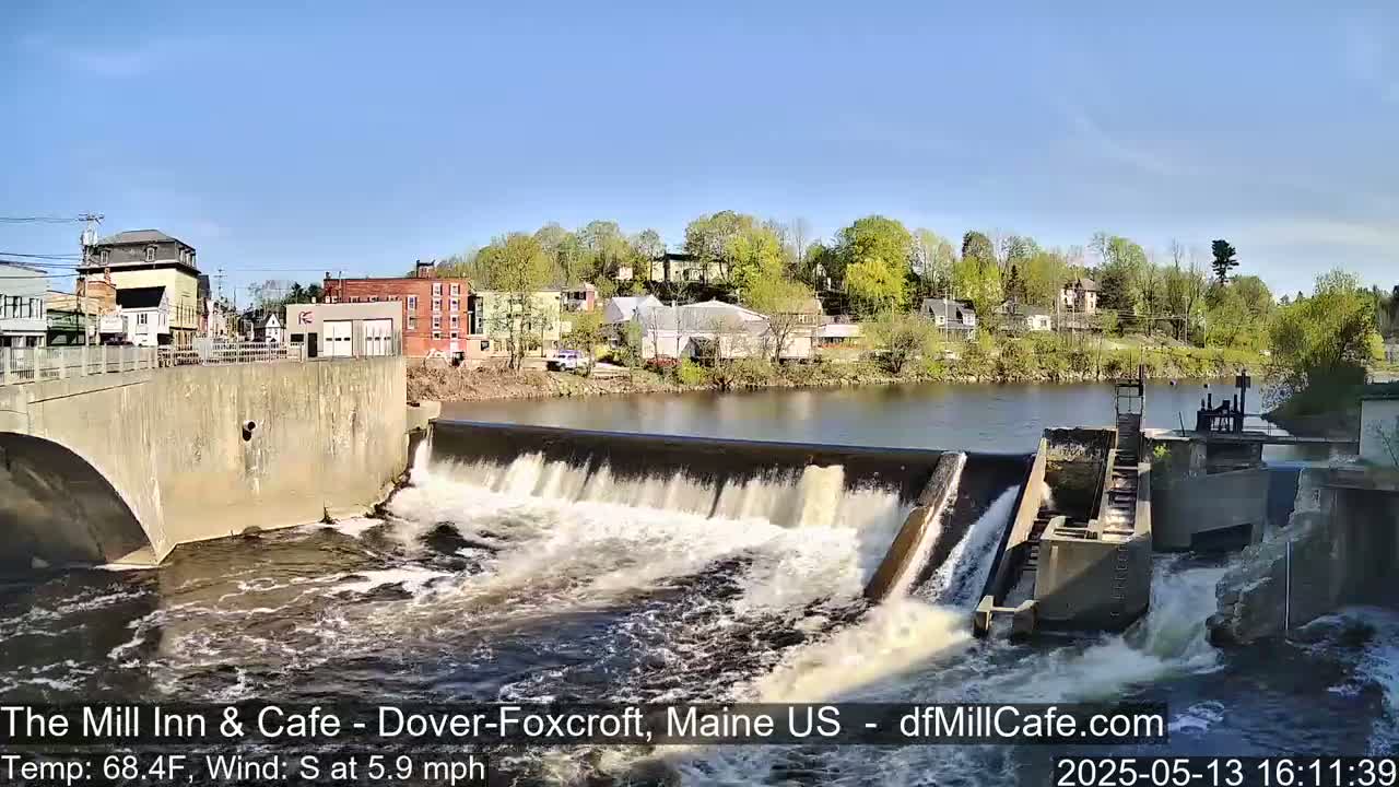 Mayo Mill Dam Live Cam  - Dover-Foxcroft, Maine , USA
