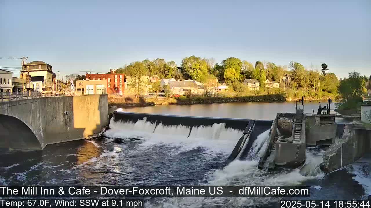 Mayo Mill Dam Live Cam  - Dover-Foxcroft, Maine , USA