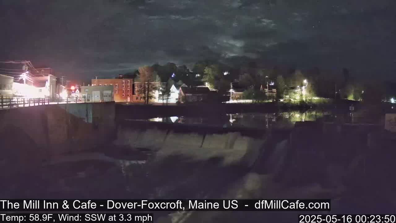 Mayo Mill Dam Live Cam  - Dover-Foxcroft, Maine , USA