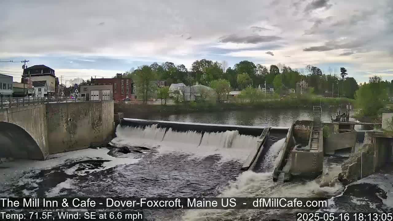 Mayo Mill Dam Live Cam  - Dover-Foxcroft, Maine , USA