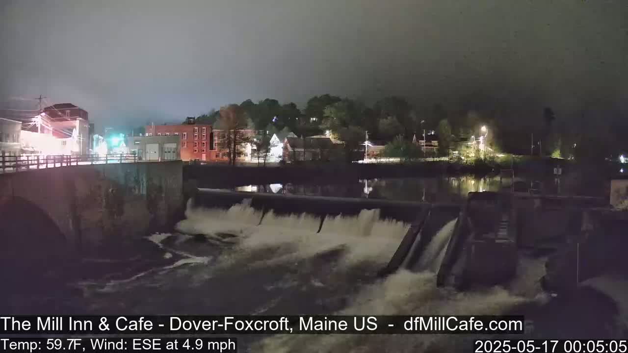 Mayo Mill Dam Live Cam  - Dover-Foxcroft, Maine , USA