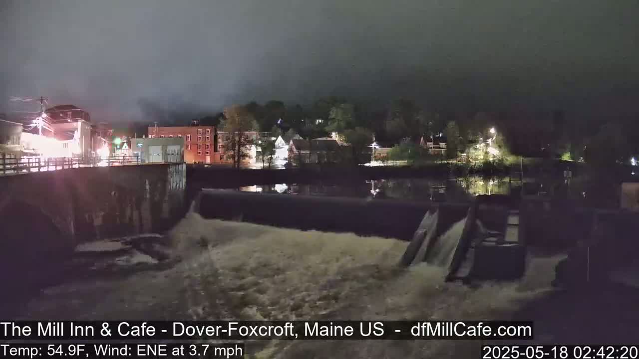 Mayo Mill Dam Live Cam  - Dover-Foxcroft, Maine , USA