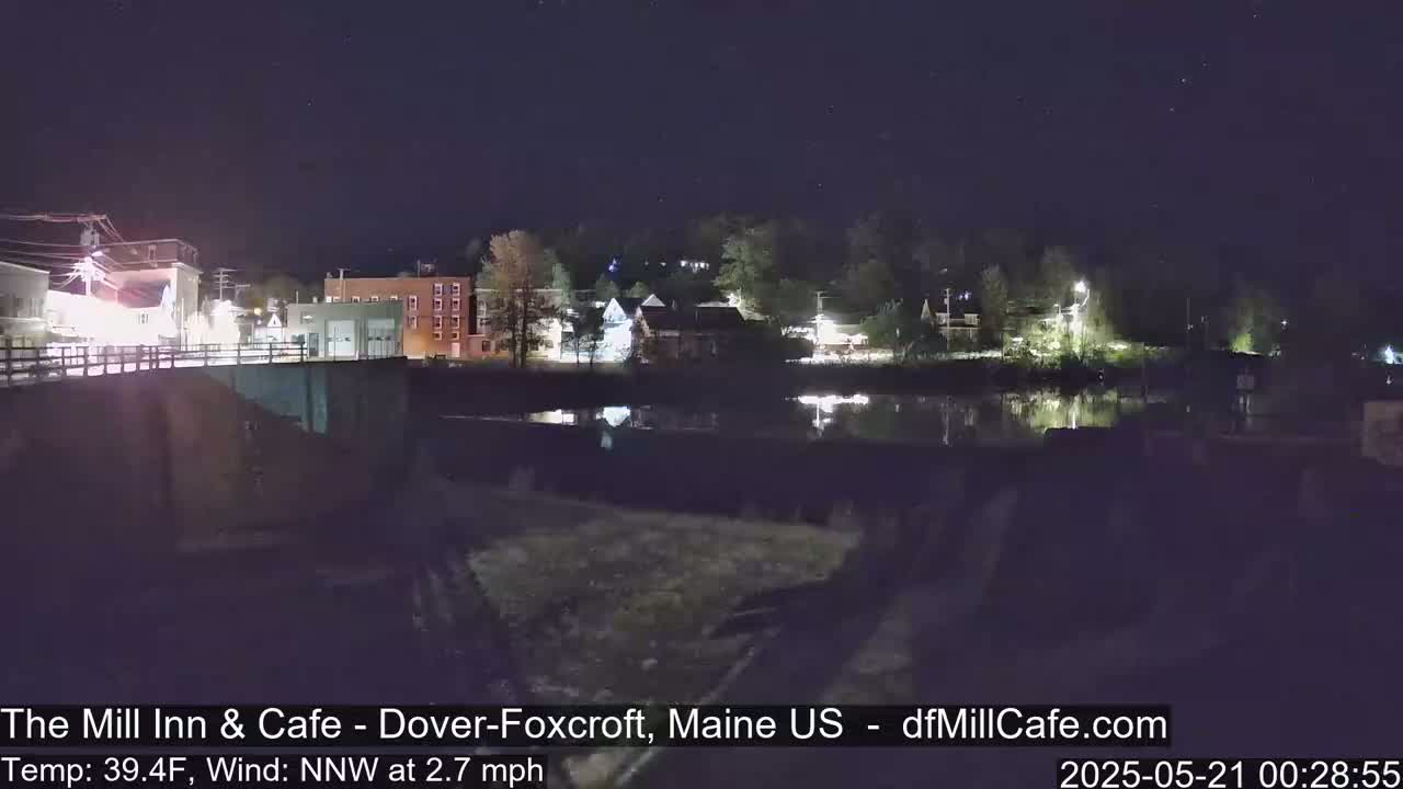 Mayo Mill Dam Live Cam  - Dover-Foxcroft, Maine , USA