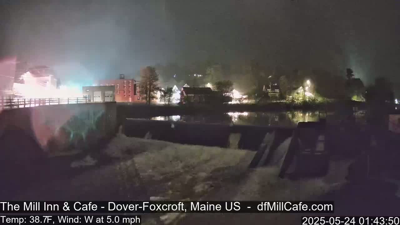 Mayo Mill Dam Live Cam  - Dover-Foxcroft, Maine , USA