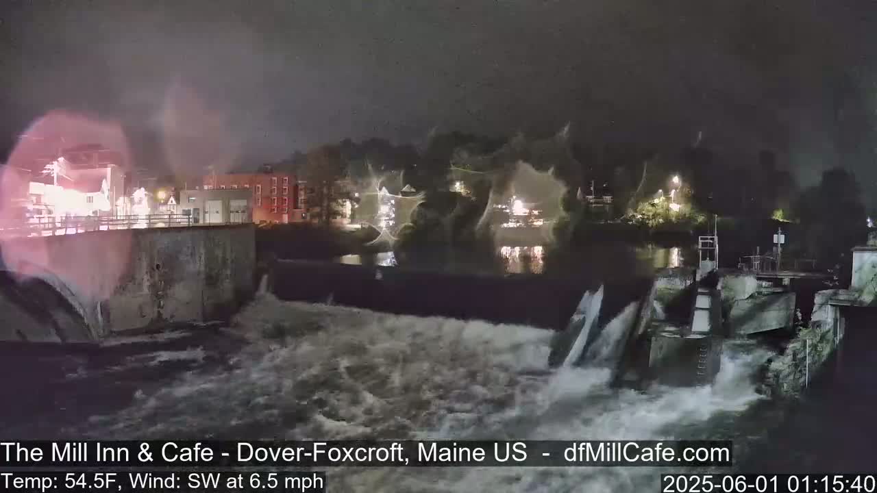 Mayo Mill Dam Live Cam  - Dover-Foxcroft, Maine , USA