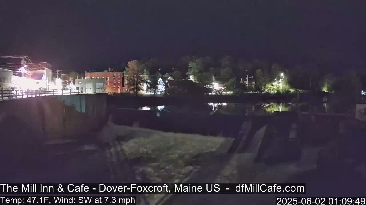 Mayo Mill Dam Live Cam  - Dover-Foxcroft, Maine , USA