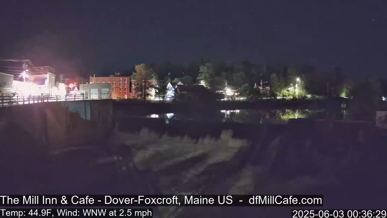 Mayo Mill Dam Live Cam  - Dover-Foxcroft, Maine , USA