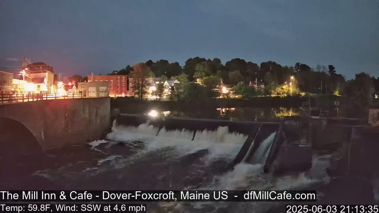 Mayo Mill Dam Live Cam  - Dover-Foxcroft, Maine , USA