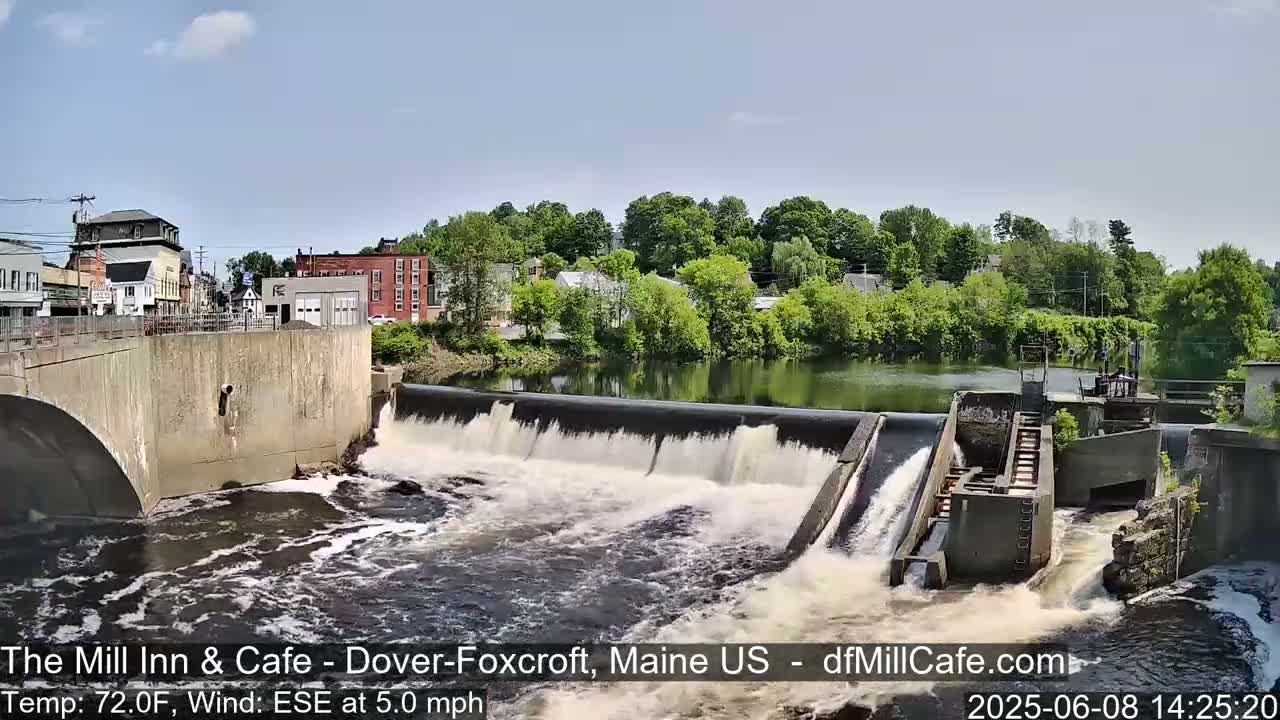 Mayo Mill Dam Live Cam  - Dover-Foxcroft, Maine , USA