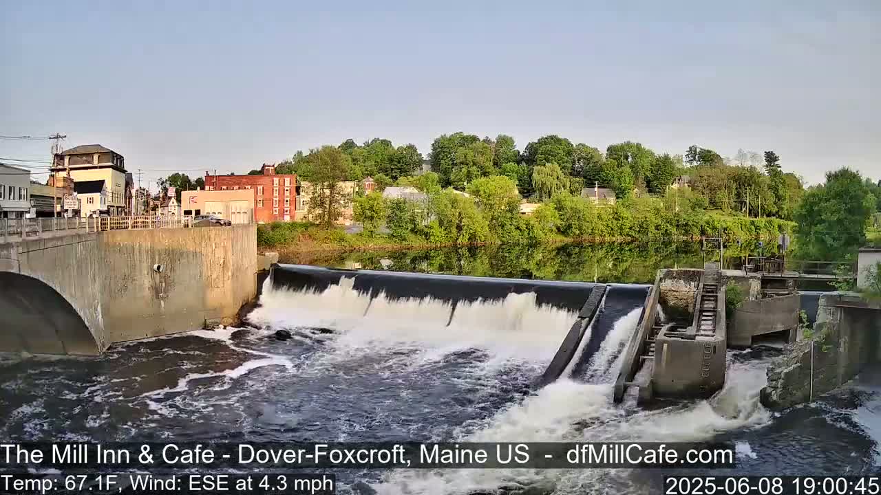 Mayo Mill Dam Live Cam  - Dover-Foxcroft, Maine , USA