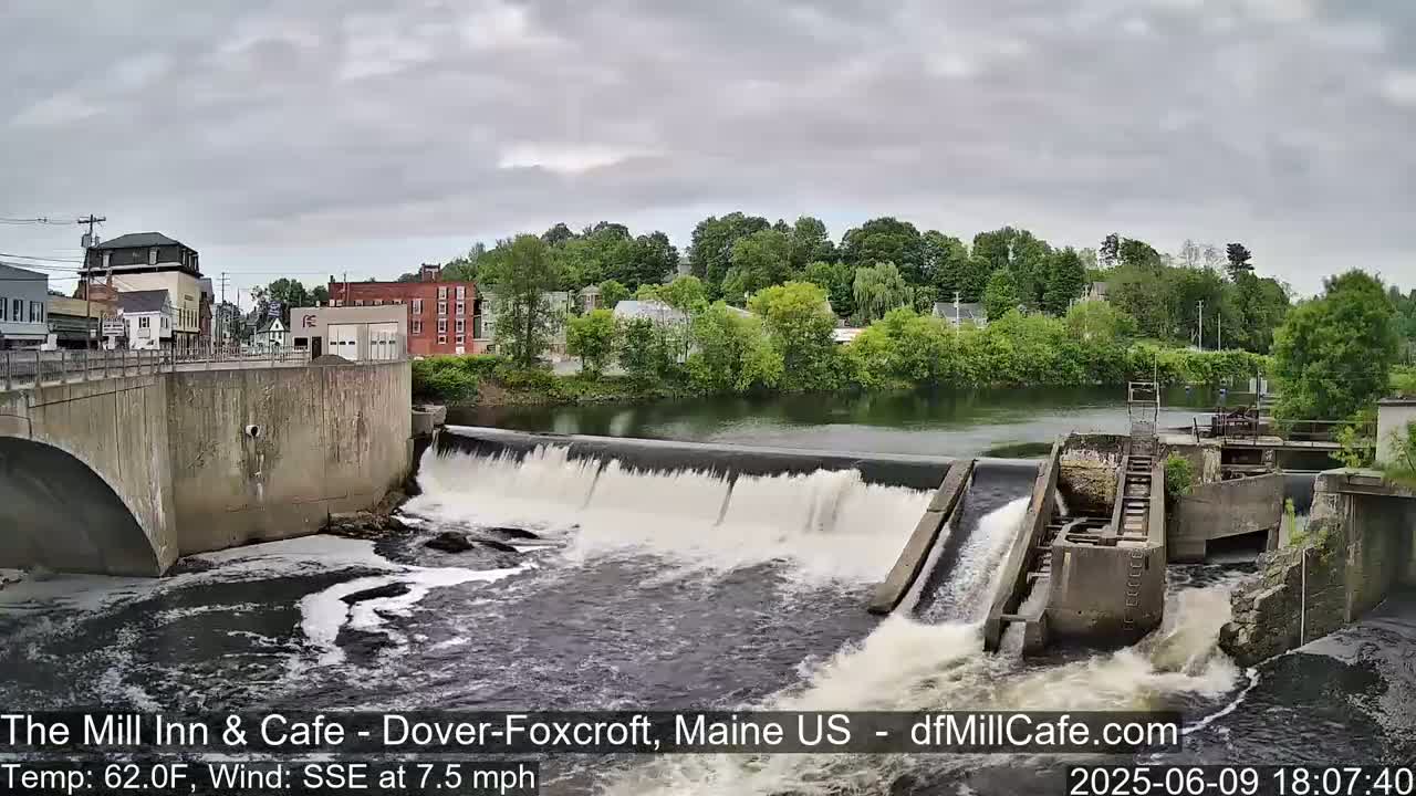 Mayo Mill Dam Live Cam  - Dover-Foxcroft, Maine , USA