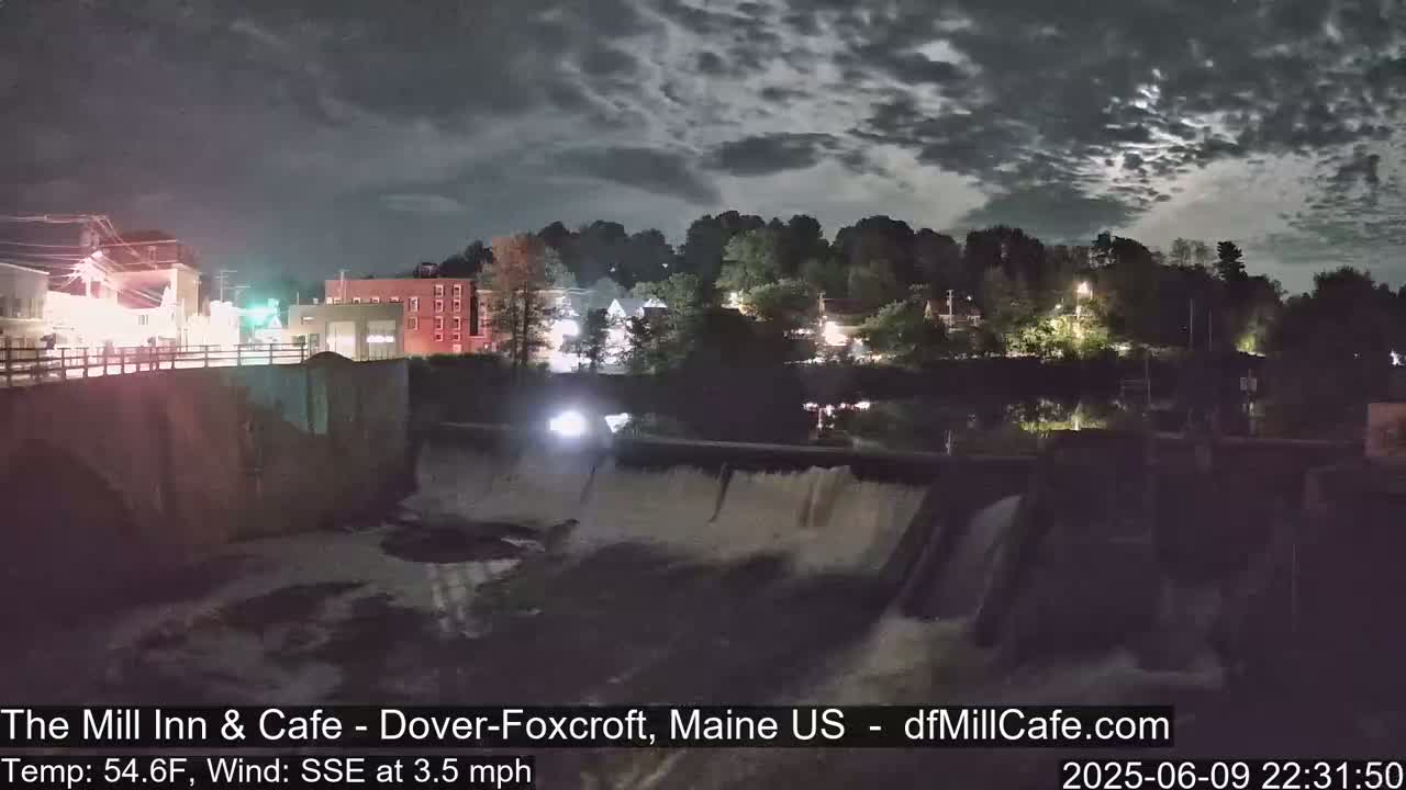 Mayo Mill Dam Live Cam  - Dover-Foxcroft, Maine , USA