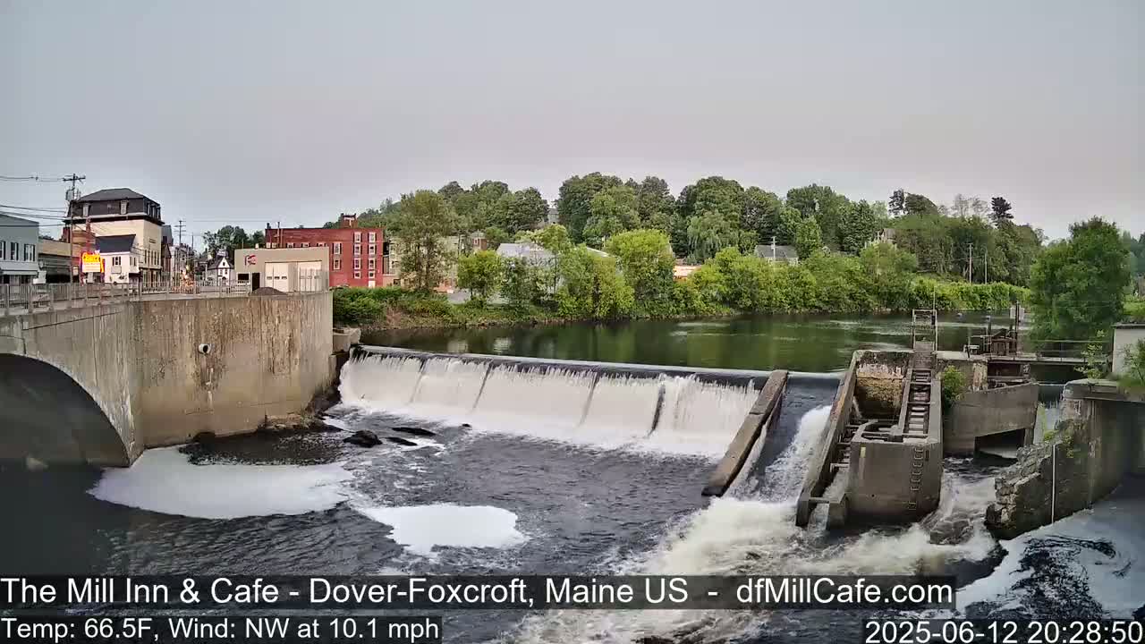Mayo Mill Dam Live Cam  - Dover-Foxcroft, Maine , USA