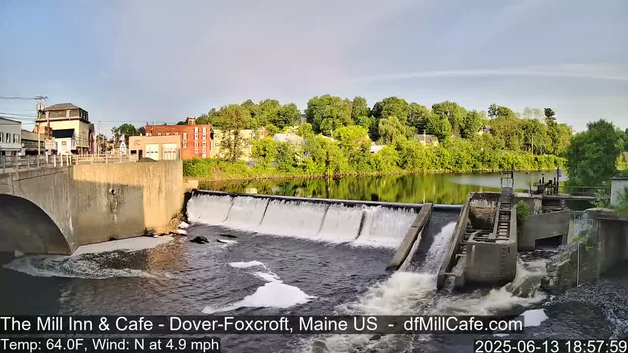 Mayo Mill Dam Live Cam  - Dover-Foxcroft, Maine , USA