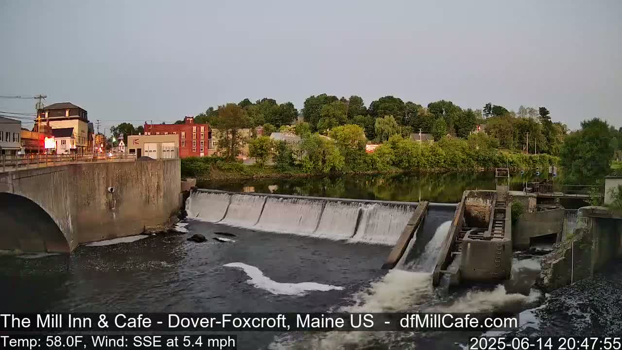 Mayo Mill Dam Live Cam  - Dover-Foxcroft, Maine , USA