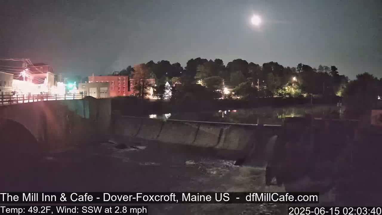 Mayo Mill Dam Live Cam  - Dover-Foxcroft, Maine , USA