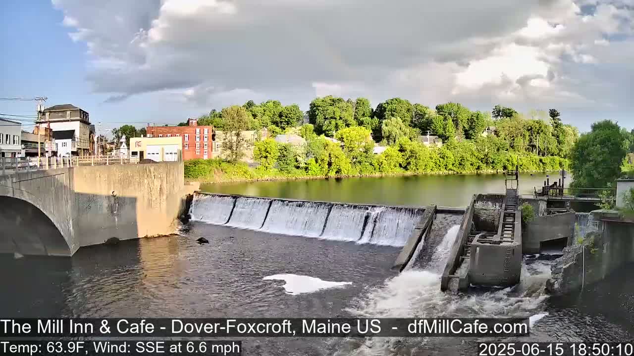 Mayo Mill Dam Live Cam  - Dover-Foxcroft, Maine , USA