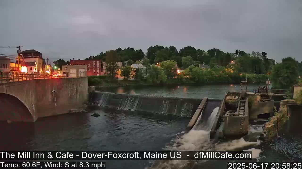 Mayo Mill Dam Live Cam  - Dover-Foxcroft, Maine , USA