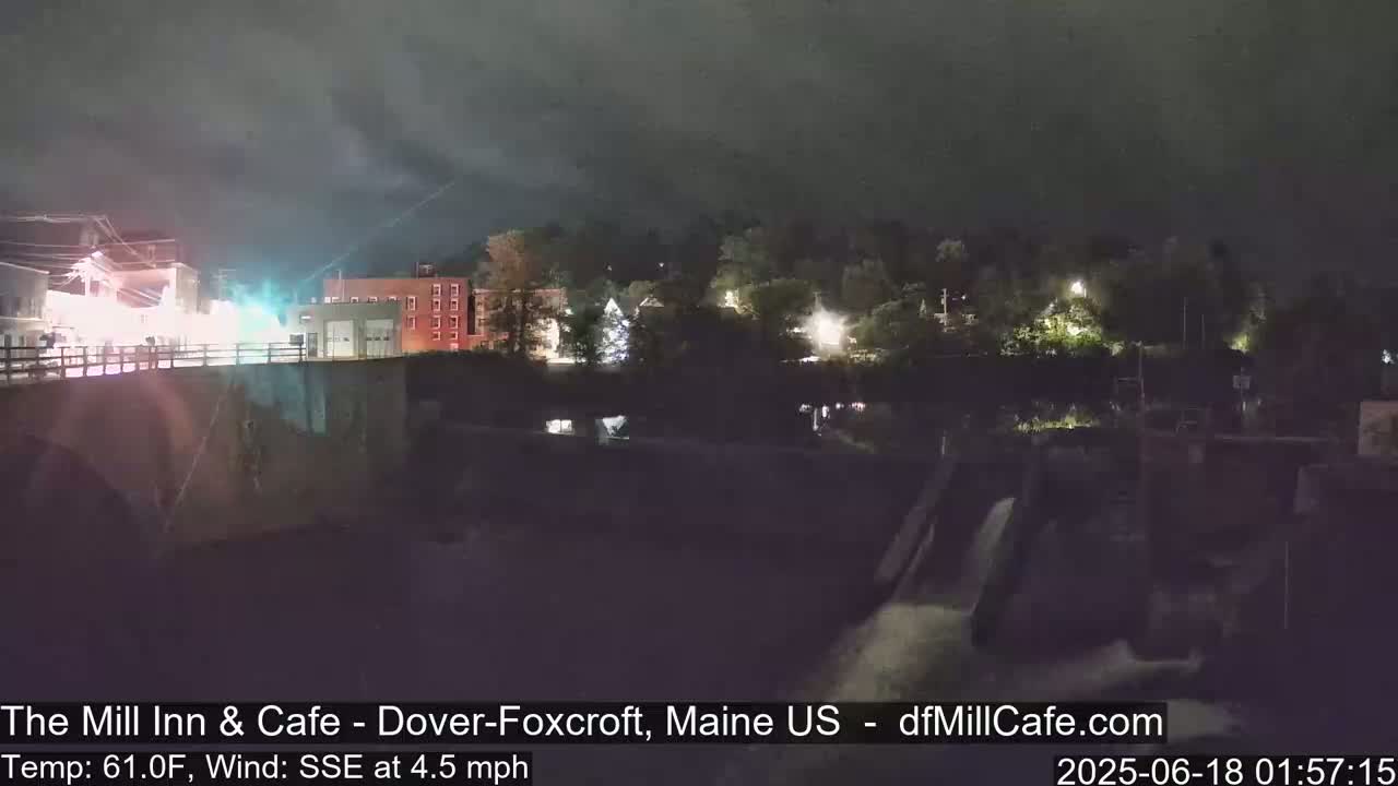 Mayo Mill Dam Live Cam  - Dover-Foxcroft, Maine , USA