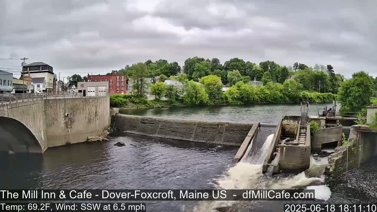 Mayo Mill Dam Live Cam  - Dover-Foxcroft, Maine , USA